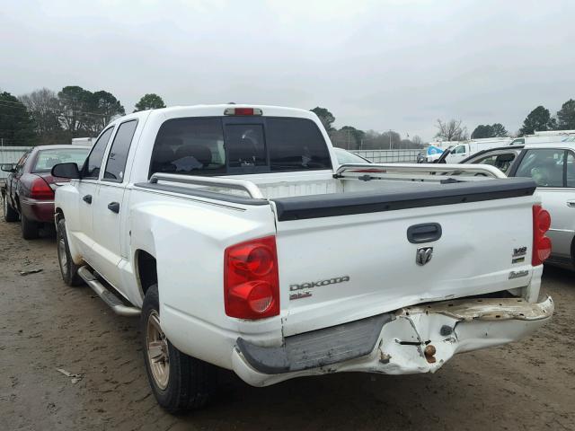 1D7HE48N48S598109 - 2008 DODGE DAKOTA QUA WHITE photo 3