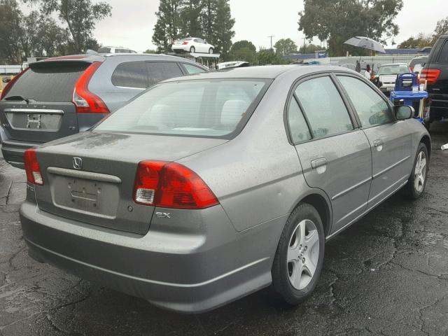 2HGES26704H503854 - 2004 HONDA CIVIC EX SILVER photo 4