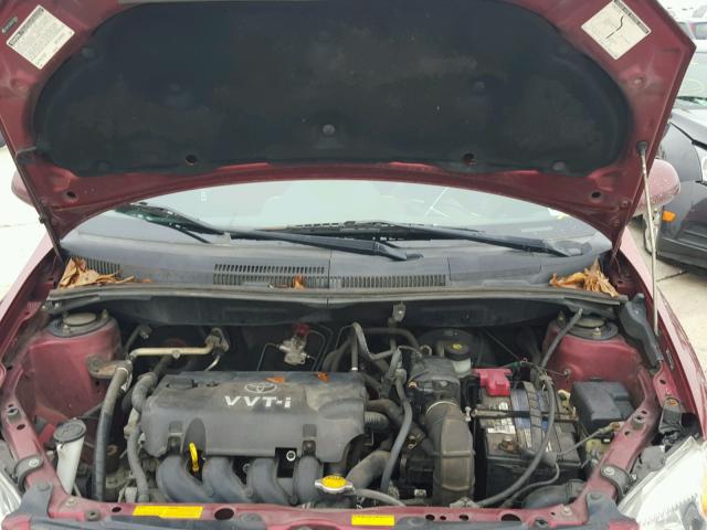 JTKKT624060133264 - 2006 TOYOTA SCION XA RED photo 7