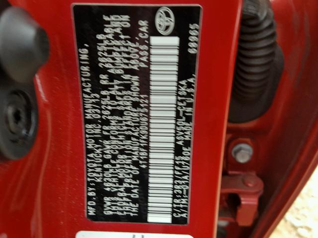 4T1BF1FK9DU675121 - 2013 TOYOTA CAMRY L RED photo 10