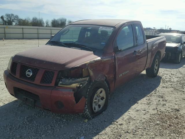 1N6BA06A05N565801 - 2005 NISSAN TITAN XE RED photo 2