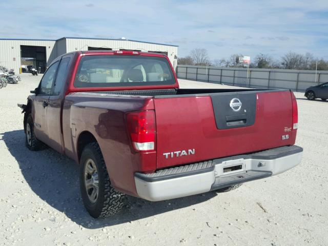 1N6BA06A05N565801 - 2005 NISSAN TITAN XE RED photo 3