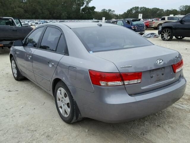 5NPET46C58H299005 - 2008 HYUNDAI SONATA GLS GRAY photo 3