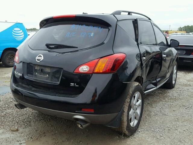 JN8AZ18U39W030003 - 2009 NISSAN MURANO S BLACK photo 4