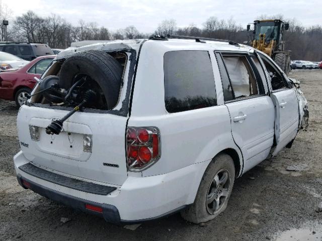 5FNYF18698B047573 - 2008 HONDA PILOT EXL WHITE photo 4