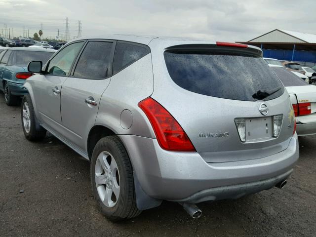 JN8AZ08T93W122497 - 2003 NISSAN MURANO SL SILVER photo 3