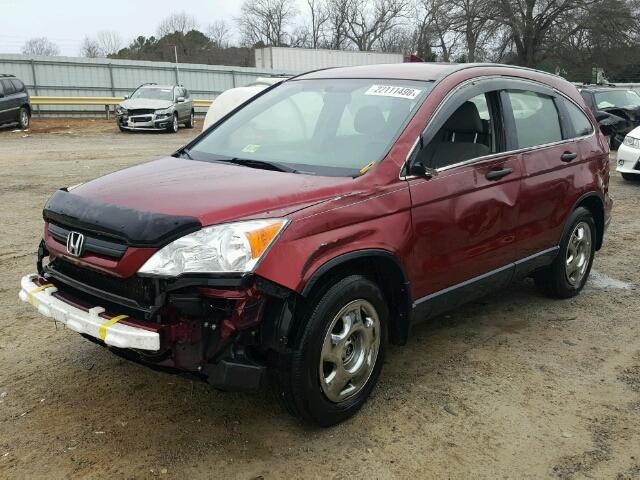 JHLRE48357C037619 - 2007 HONDA CR-V LX MAROON photo 2