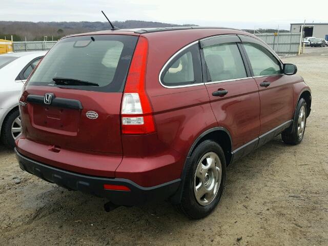 JHLRE48357C037619 - 2007 HONDA CR-V LX MAROON photo 4