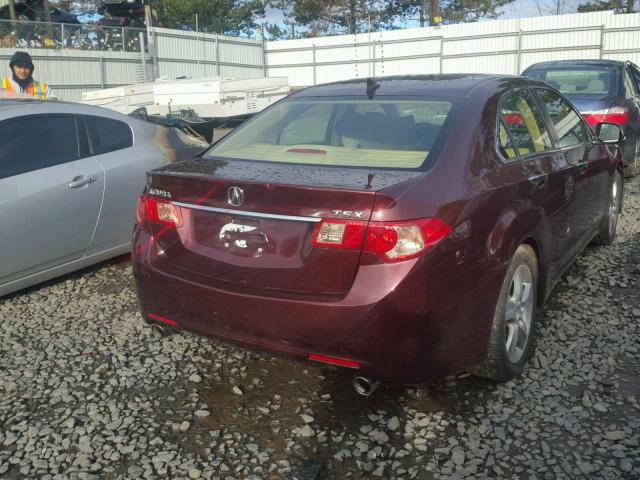 JH4CU2F40CC019320 - 2012 ACURA TSX BURGUNDY photo 4