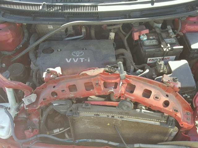 JTDBT923881292725 - 2008 TOYOTA YARIS RED photo 7