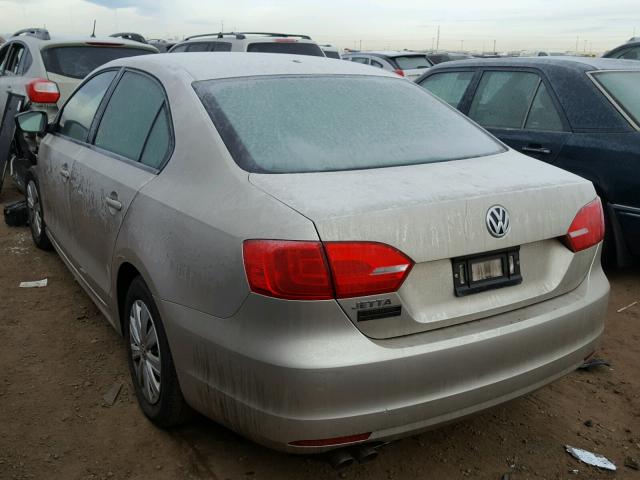 3VW2K7AJ9EM320101 - 2014 VOLKSWAGEN JETTA BASE GOLD photo 3