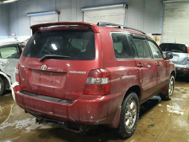 JTEGP21A570136658 - 2007 TOYOTA HIGHLANDER MAROON photo 4