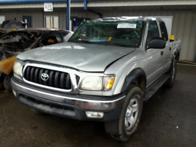 5TEGM92N62Z117908 - 2002 TOYOTA TACOMA DOU SILVER photo 2