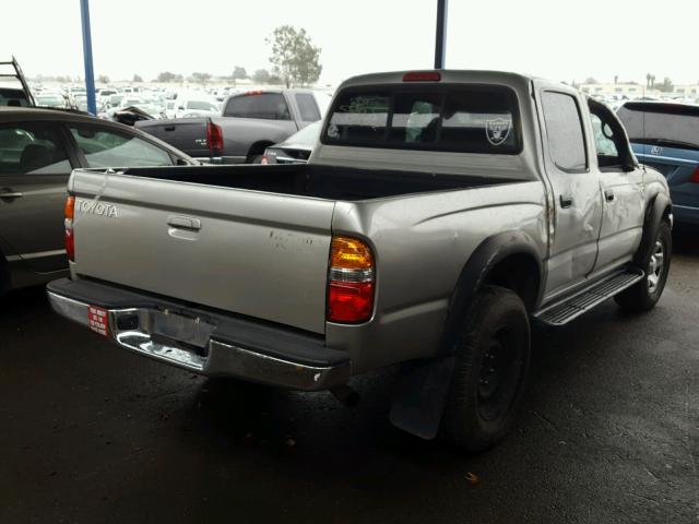 5TEGM92N62Z117908 - 2002 TOYOTA TACOMA DOU SILVER photo 4