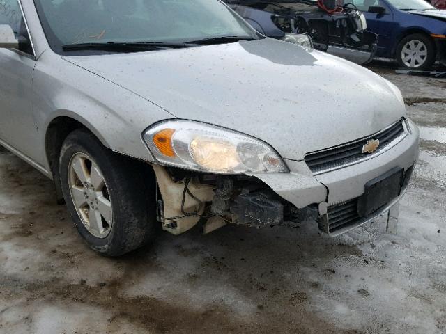 2G1WT55K281272387 - 2008 CHEVROLET IMPALA LT SILVER photo 9