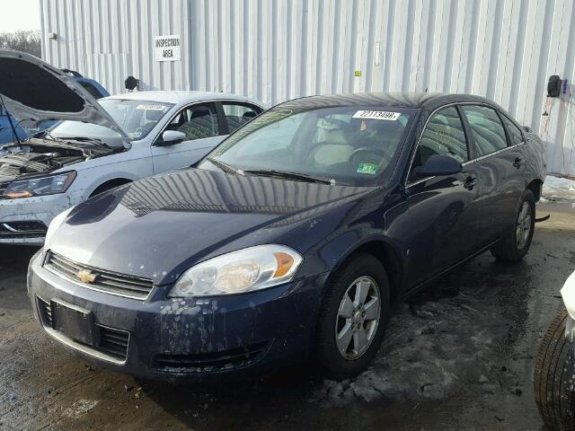 2G1WT58N389206938 - 2008 CHEVROLET IMPALA LT BLUE photo 2