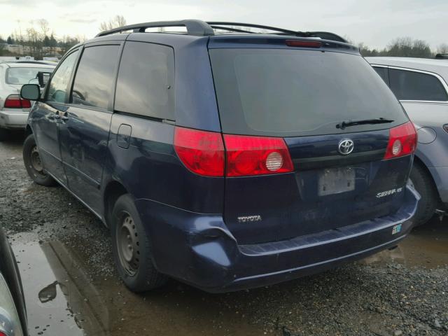 5TDZK23C97S024064 - 2007 TOYOTA SIENNA CE BLUE photo 3