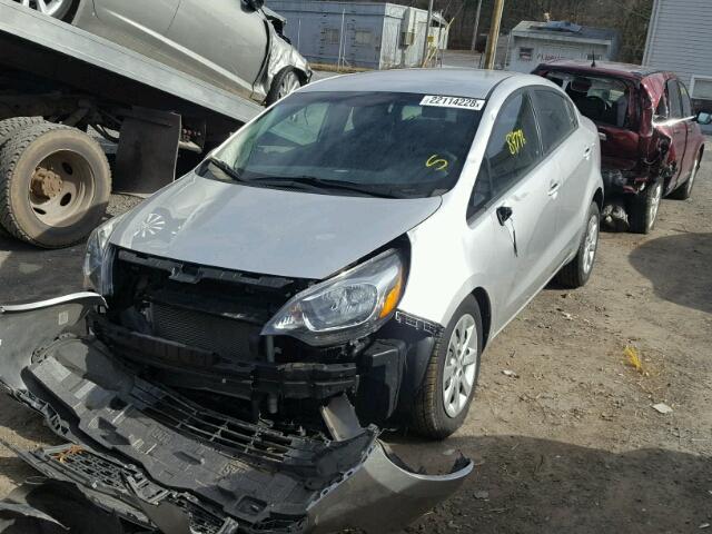 KNADM4A33D6266845 - 2013 KIA RIO LX SILVER photo 2