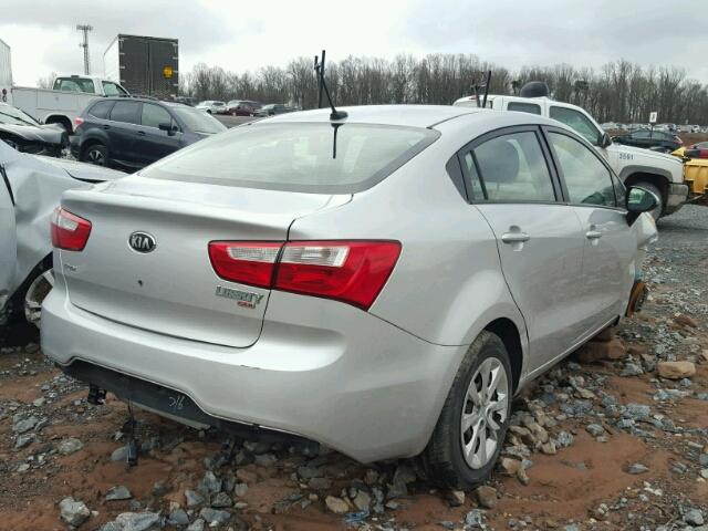 KNADM4A33D6266845 - 2013 KIA RIO LX SILVER photo 4