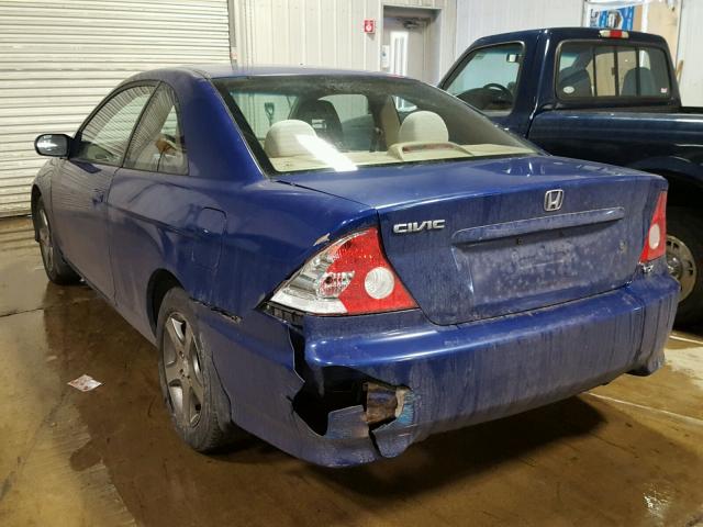 1HGEM22925L026169 - 2005 HONDA CIVIC EX BLUE photo 3