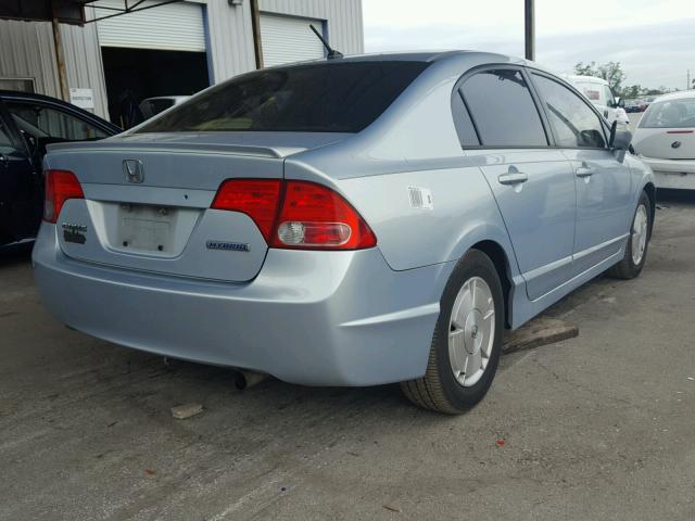 JHMFA36236S014293 - 2006 HONDA CIVIC HYBR BLUE photo 4