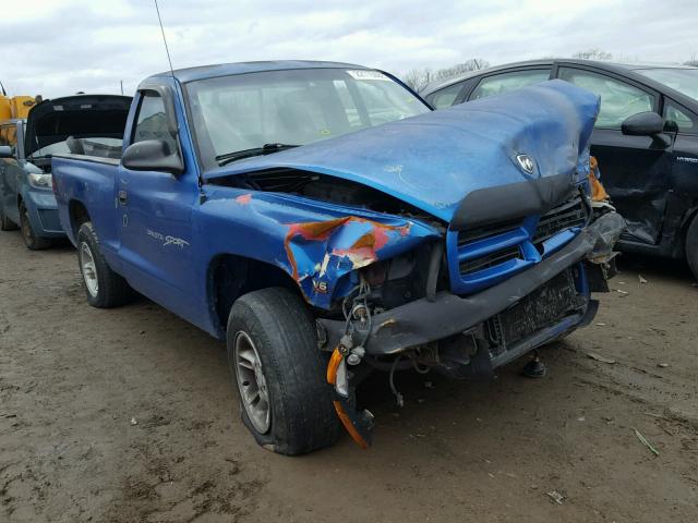 1B7FL26X2YS730932 - 2000 DODGE DAKOTA BLUE photo 1