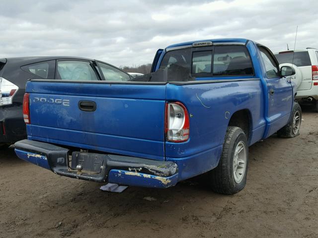 1B7FL26X2YS730932 - 2000 DODGE DAKOTA BLUE photo 4