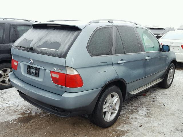 5UXFB33543LH50034 - 2003 BMW X5 4.4I TURQUOISE photo 4