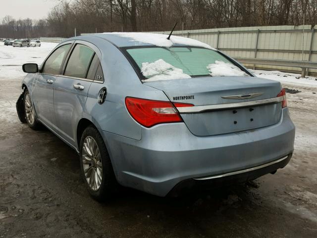 1C3CCBCB0CN144401 - 2012 CHRYSLER 200 LIMITE BLUE photo 3