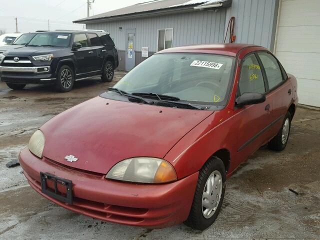 2C1MR5223W6732056 - 1998 CHEVROLET METRO LSI RED photo 2