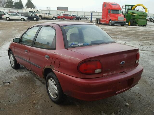 2C1MR5223W6732056 - 1998 CHEVROLET METRO LSI RED photo 3