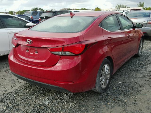 KMHDH4AE0FU223910 - 2015 HYUNDAI ELANTRA SE RED photo 4