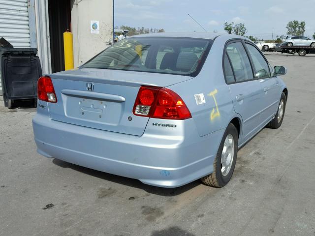 JHMES96614S000419 - 2004 HONDA CIVIC HYBR BLUE photo 4