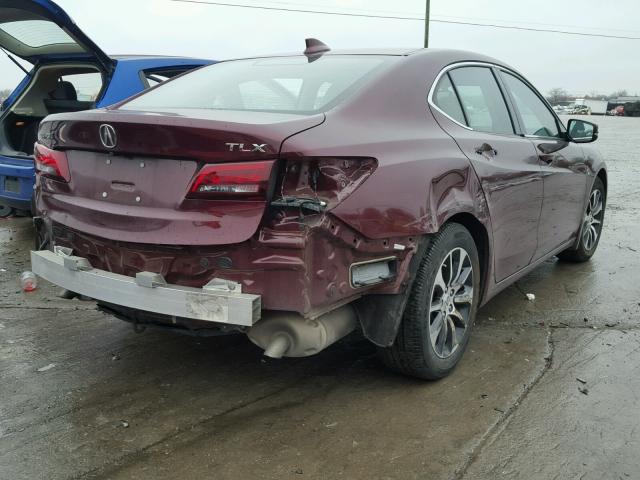 19UUB1F32FA003084 - 2015 ACURA TLX MAROON photo 4