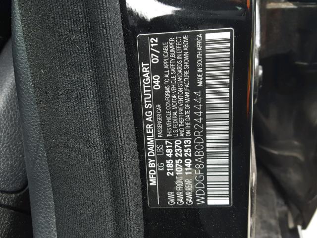 WDDGF8AB0DR244444 - 2013 MERCEDES-BENZ C 300 4MAT BLACK photo 10