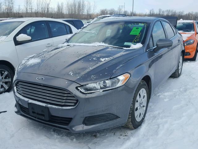 1FA6P0G77E5352758 - 2014 FORD FUSION S GRAY photo 2