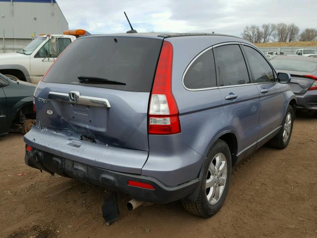 JHLRE48737C039047 - 2007 HONDA CR-V EXL BLUE photo 4