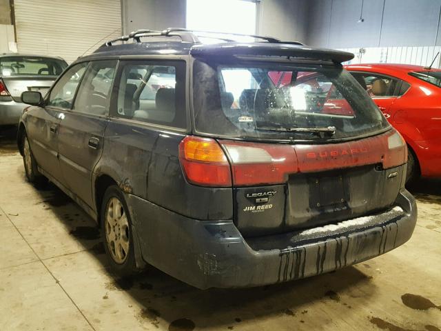 4S3BH635X27306337 - 2002 SUBARU LEGACY L BLUE photo 3