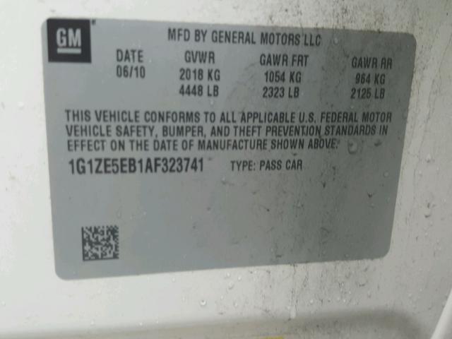 1G1ZE5EB1AF323741 - 2010 CHEVROLET MALIBU LTZ 白色 照片 10