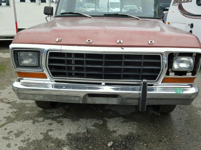 F10GRFE7091 - 1979 FORD F100 BURGUNDY photo 7