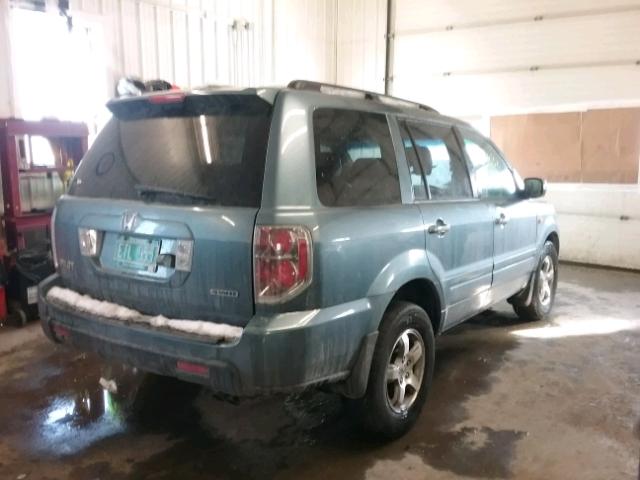 5FNYF18708B001560 - 2008 HONDA PILOT EXL BLUE photo 4