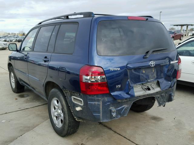 JTEDP21A170137776 - 2007 TOYOTA HIGHLANDER BLUE photo 3