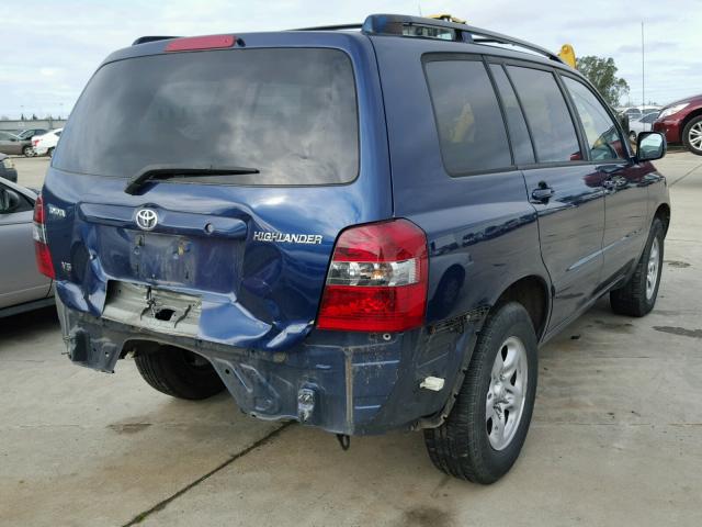 JTEDP21A170137776 - 2007 TOYOTA HIGHLANDER BLUE photo 4