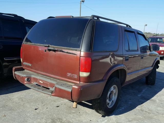 1GKCS13W1W2509125 - 1998 GMC JIMMY MAROON photo 4