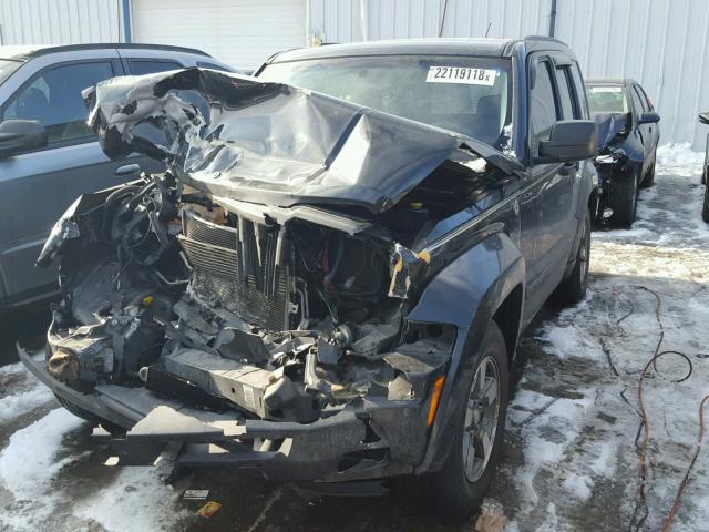 1J8GN28K78W259099 - 2008 JEEP LIBERTY SP BLACK photo 2