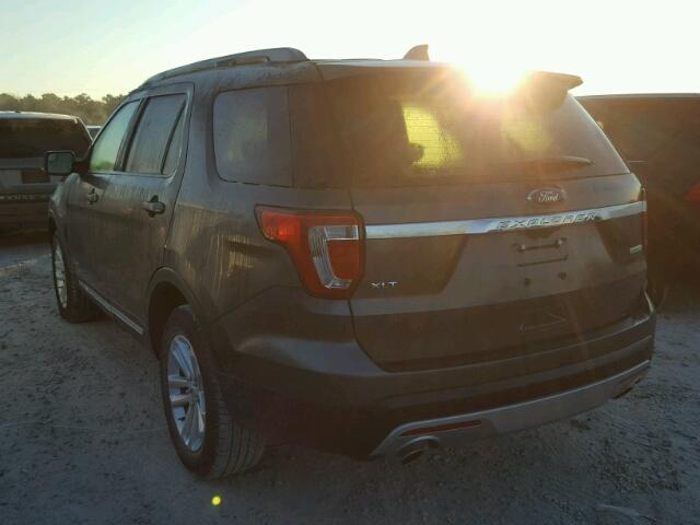 1FM5K7DH2GGC57568 - 2016 FORD EXPLORER X GRAY photo 3