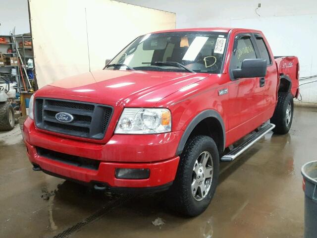 1FTPX14555FA53724 - 2005 FORD F150 RED photo 2