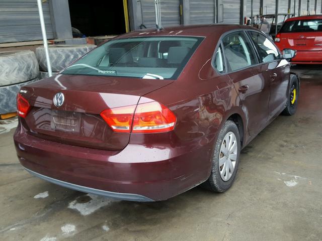 1VWAP7A31DC046715 - 2013 VOLKSWAGEN PASSAT S BURGUNDY photo 4