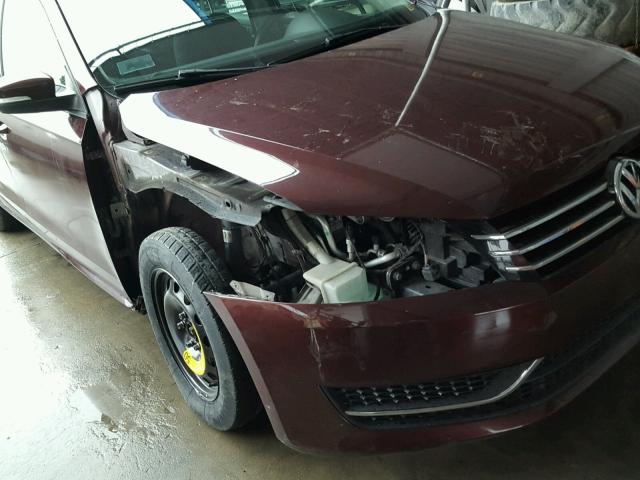 1VWAP7A31DC046715 - 2013 VOLKSWAGEN PASSAT S BURGUNDY photo 9