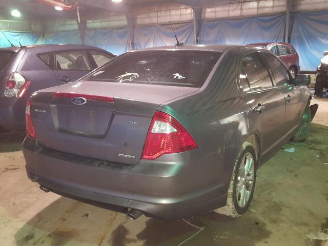 3FAHP0HG8CR346520 - 2012 FORD FUSION SE GRAY photo 4